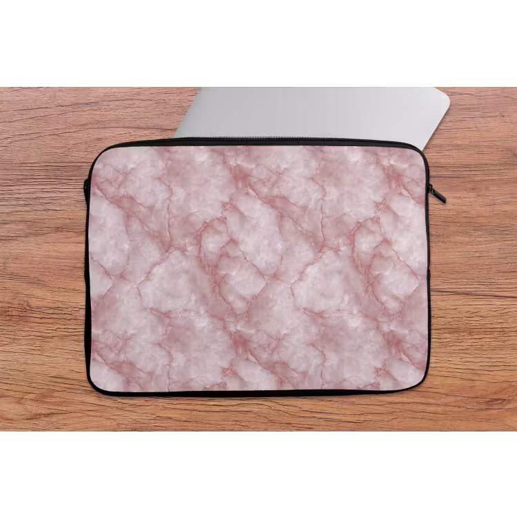Roze - Kwartsmarmer - Aders laptophoes neopreen klein 279 -tafel