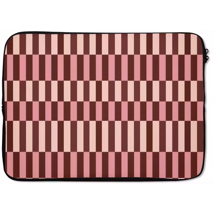 Roze - Rood - Blokjes laptophoes neopreen klein 279 -zkaufland3dotto