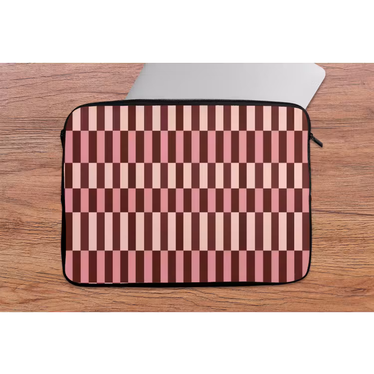 Roze - Rood - Blokjes laptophoes neopreen klein 279 -tafel