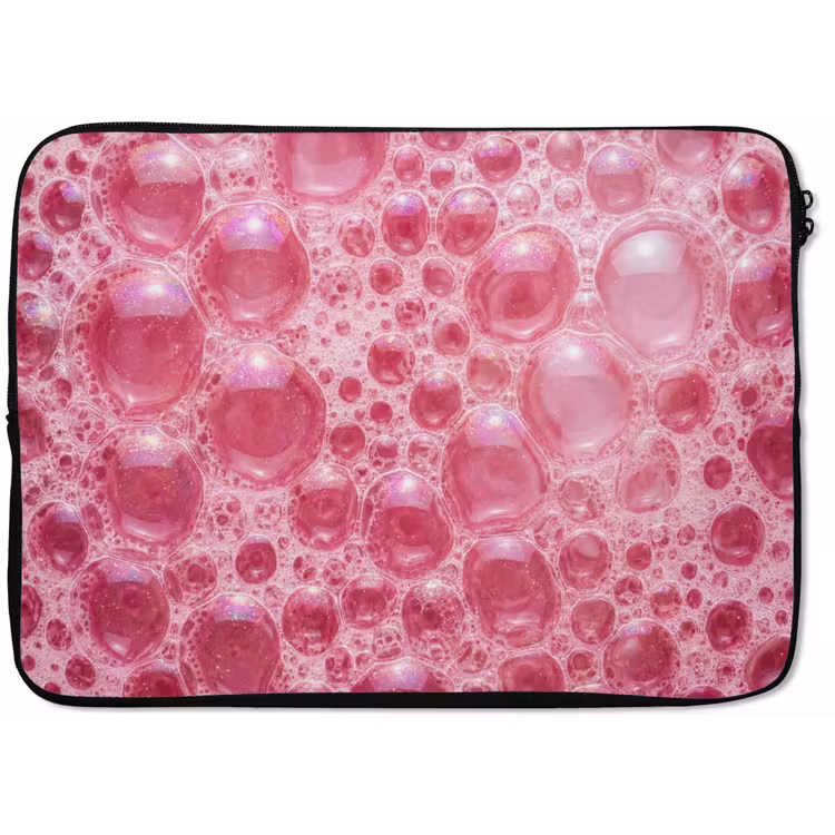 Roze - Schuim - Bubbels laptophoes neopreen klein -zkaufland3dotto