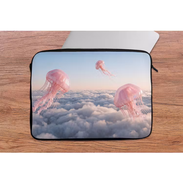 Laptop hülle - Rosa Tier – Wolken - Roze dier - Wolken laptophoes neopreen klein