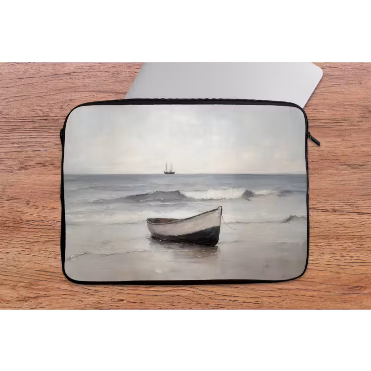 Roeiboot - Zee - Horizon laptophoes neopreen klein -tafel