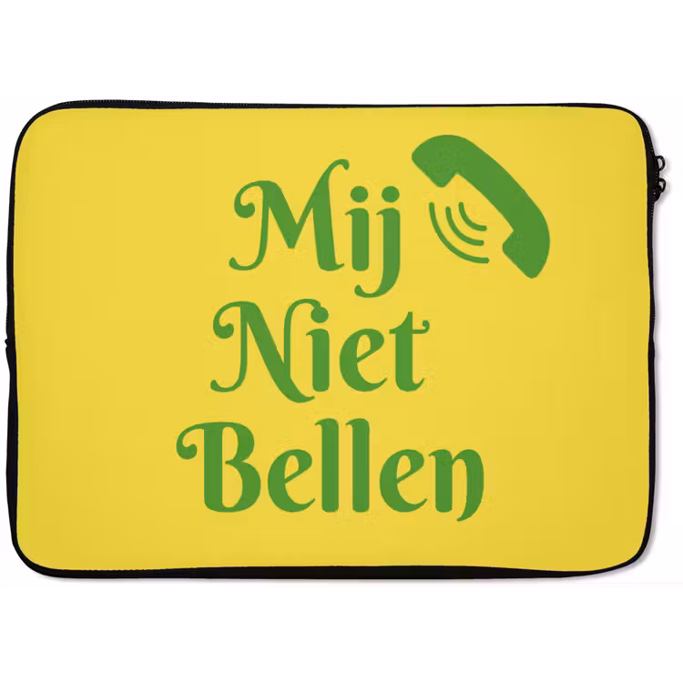 Mij niet bellen - Telefoon - Geel laptophoes neopreen klein -zkaufland3dotto
