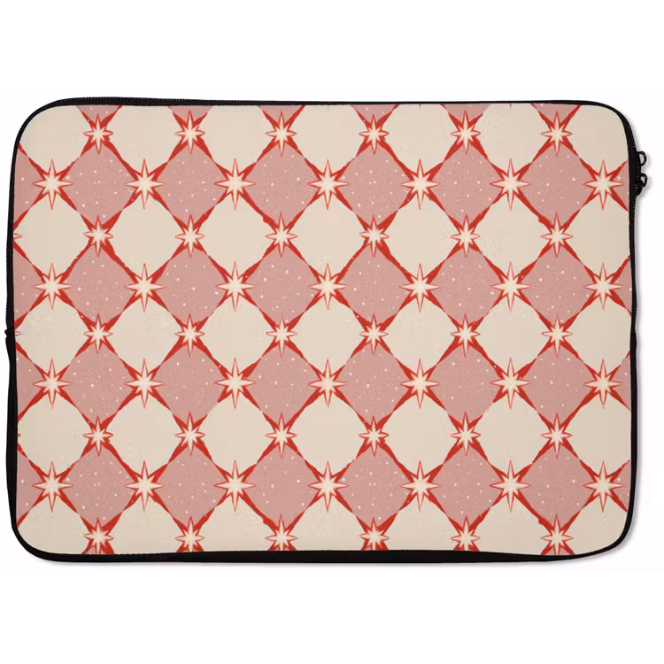 Ruiten - Sterren - Vintage - Oudroze - Rood laptophoes neopreen klein 279 -zkaufland3dotto