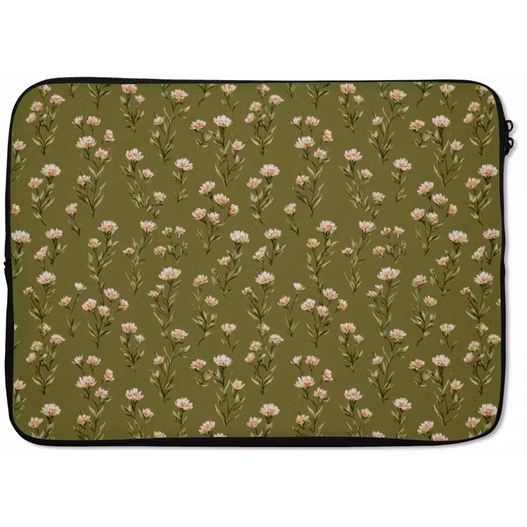 Landelijk - Bloemen - Groen laptophoes neopreen klein 279 -zkaufland3dotto