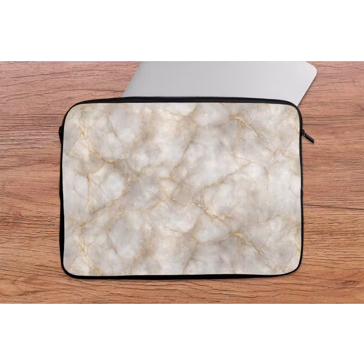 Zandkleurig - Marmer - Natuursteen laptophoes neopreen klein 279 -tafel