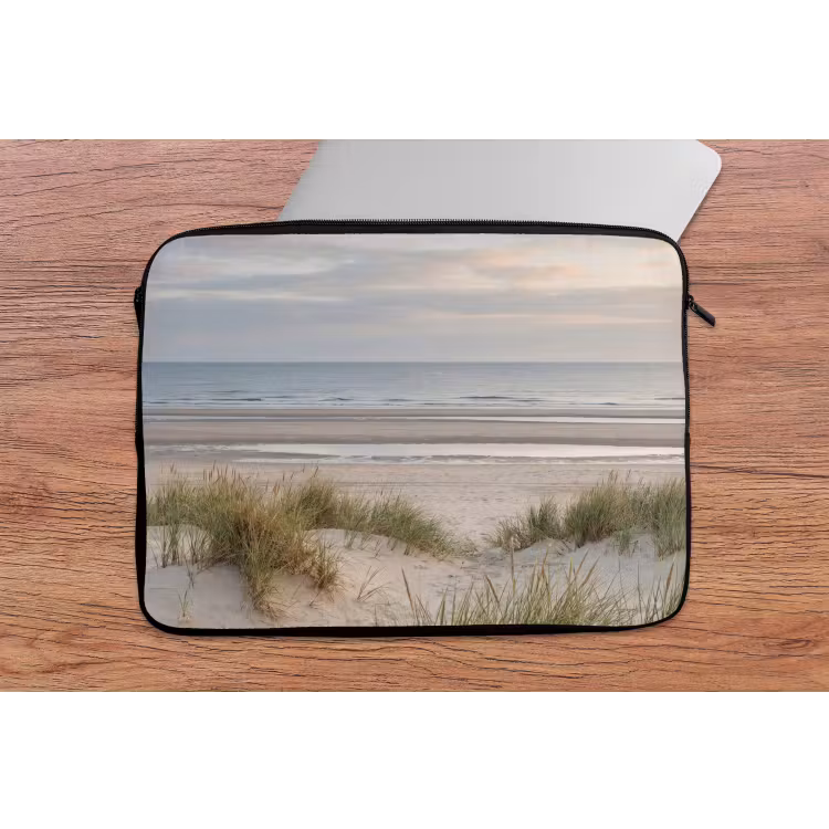 Zandstrand - Bewolkt - Duinen laptophoes neopreen klein -tafel