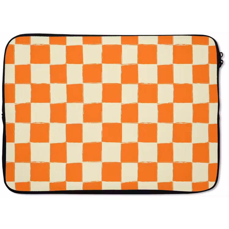 Schaak - Patroon - Oranje laptophoes neopreen klein 279 -zkaufland3dotto