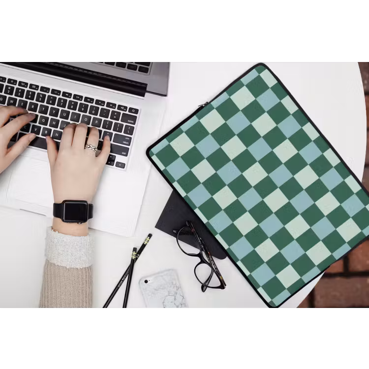 Schaakbord - Klassiek - Groen laptophoes neopreen klein 279 -bureau