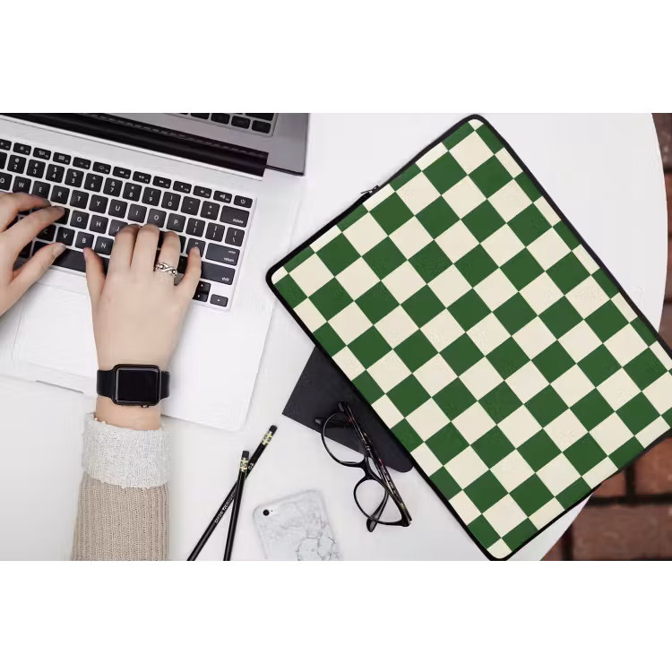 Schaakbord - Patroon - Groen laptophoes neopreen klein 279 -bureau