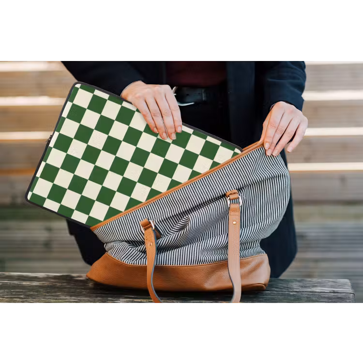 Schaakbord - Patroon - Groen laptophoes neopreen klein 279 -tas