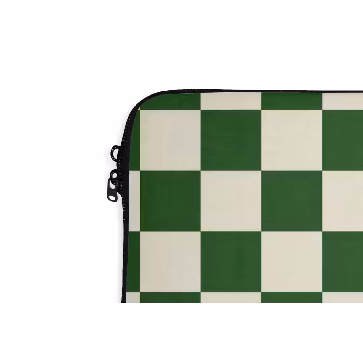 Schaakbord - Patroon - Groen laptophoes neopreen klein 279 -detail