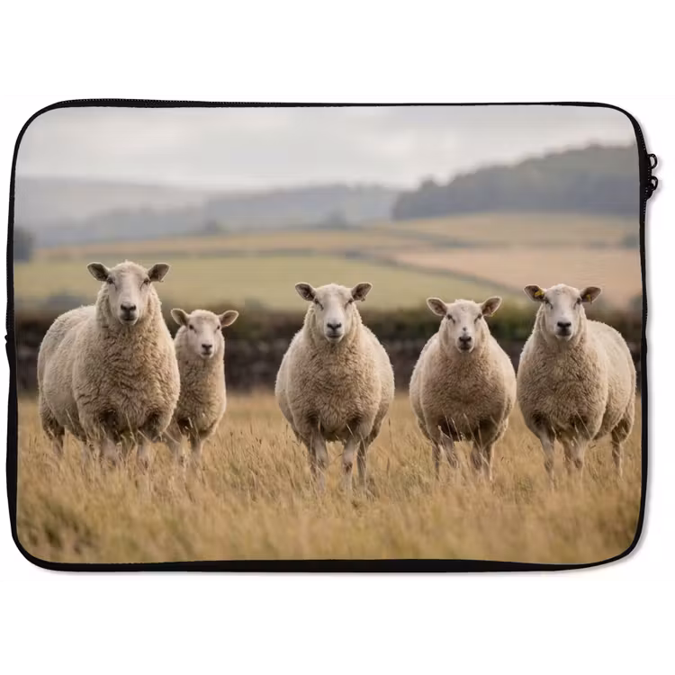 Schapen - Weidenlandschap - Heuvels laptophoes neopreen klein -zkaufland3dotto