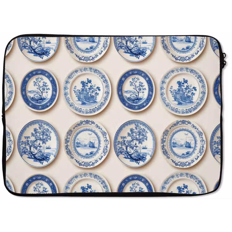 Borden - Bomen - Planten - Blauw laptophoes neopreen klein 279 -zkaufland3dotto