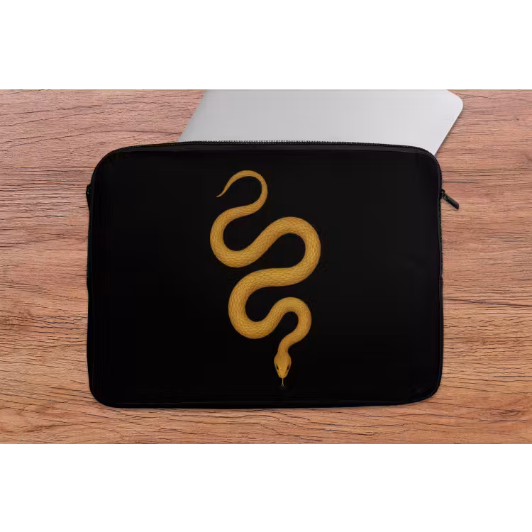 Slang - Minimalistisch - Goud laptophoes neopreen klein -tafel