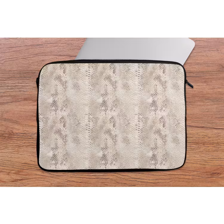 Slang - Patroon - Beige laptophoes neopreen klein 279 -tafel
