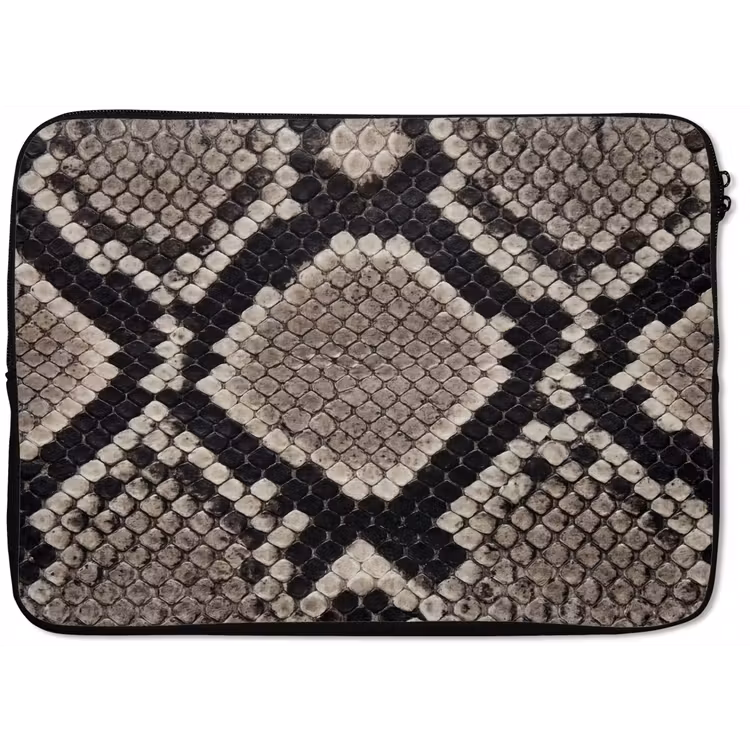 Slangenleer - Patroon - Beige laptophoes neopreen klein -zkaufland3dotto
