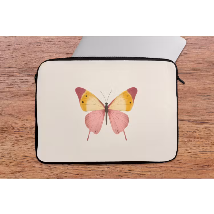 Vlinder - Illustratie - Roze laptophoes neopreen klein -tafel