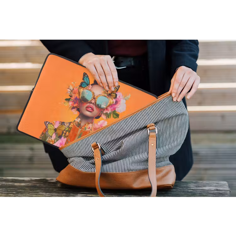 Vlinders - Vrouw - Zonnebril - Kleurrijk laptophoes neopreen klein -tas