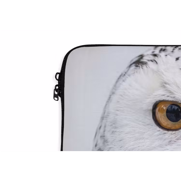 Sneeuwuil - Oog - Wildlife - Wit laptophoes neopreen klein -detail