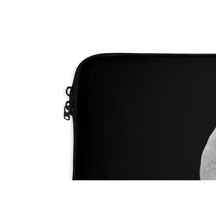 Zwanen - Hart - Zwart - Wit laptophoes neopreen klein -detail