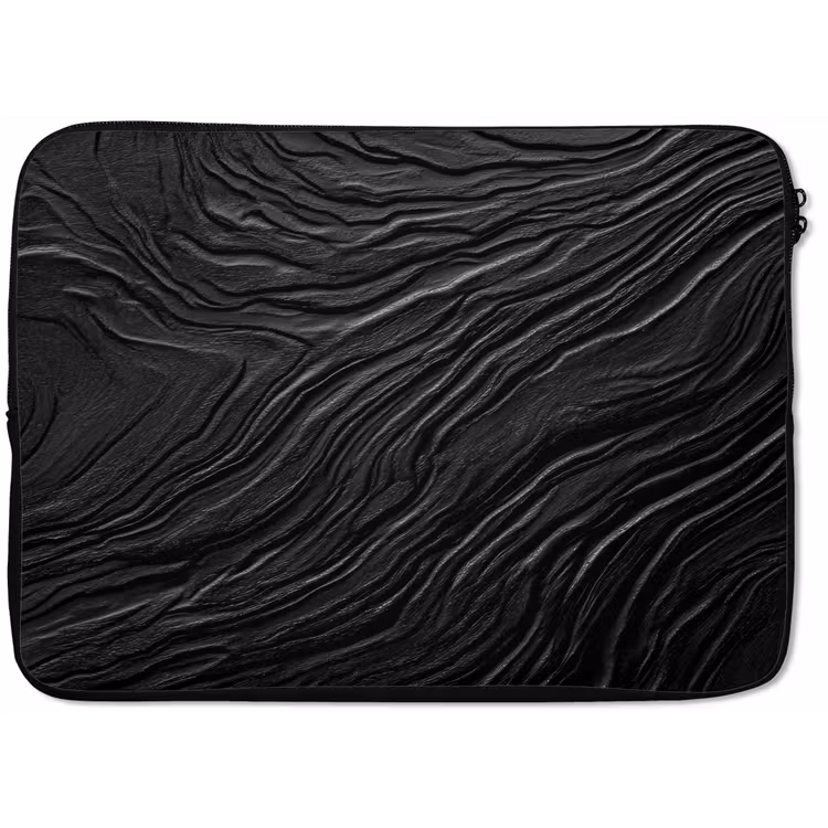 Zwart - Abstract - Hout laptophoes neopreen klein -zkaufland3dotto