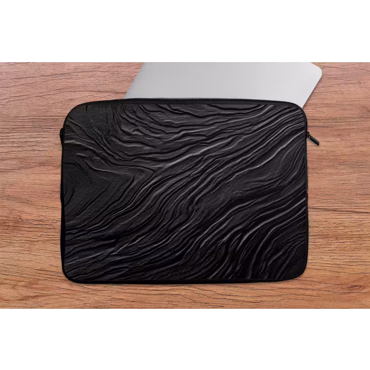 Zwart - Abstract - Hout laptophoes neopreen klein -tafel
