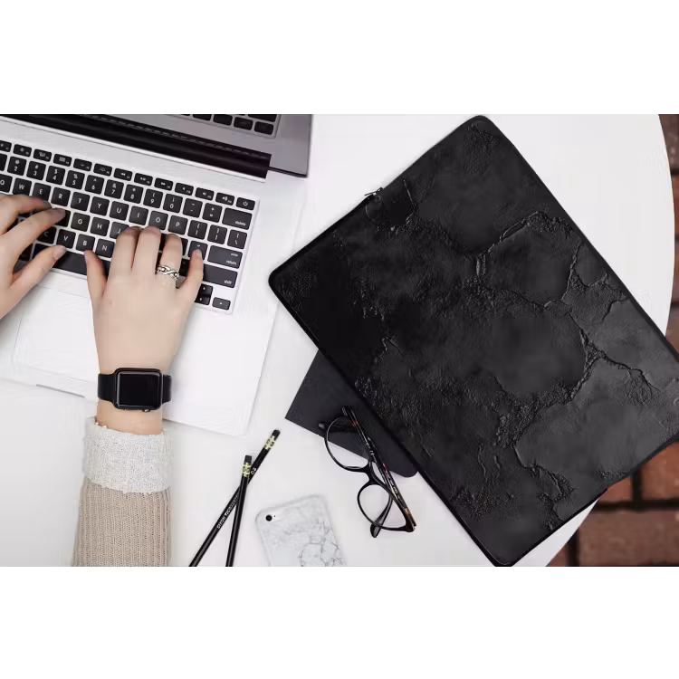 Zwart - Verf laptophoes neopreen klein -bureau