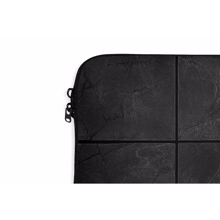 Zwart - Tegels laptophoes neopreen klein -detail
