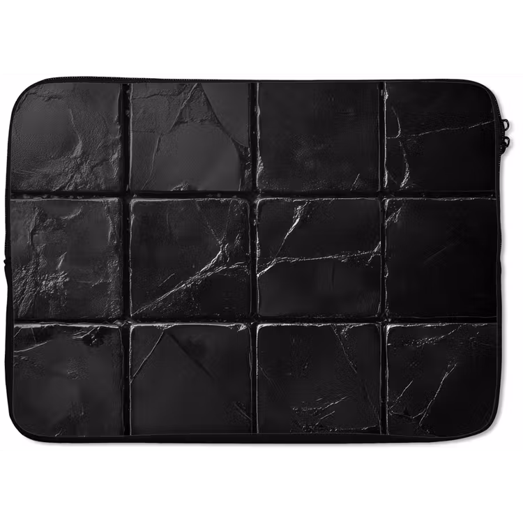 Zwart - Tegels - Steen laptophoes neopreen klein -zkaufland3dotto