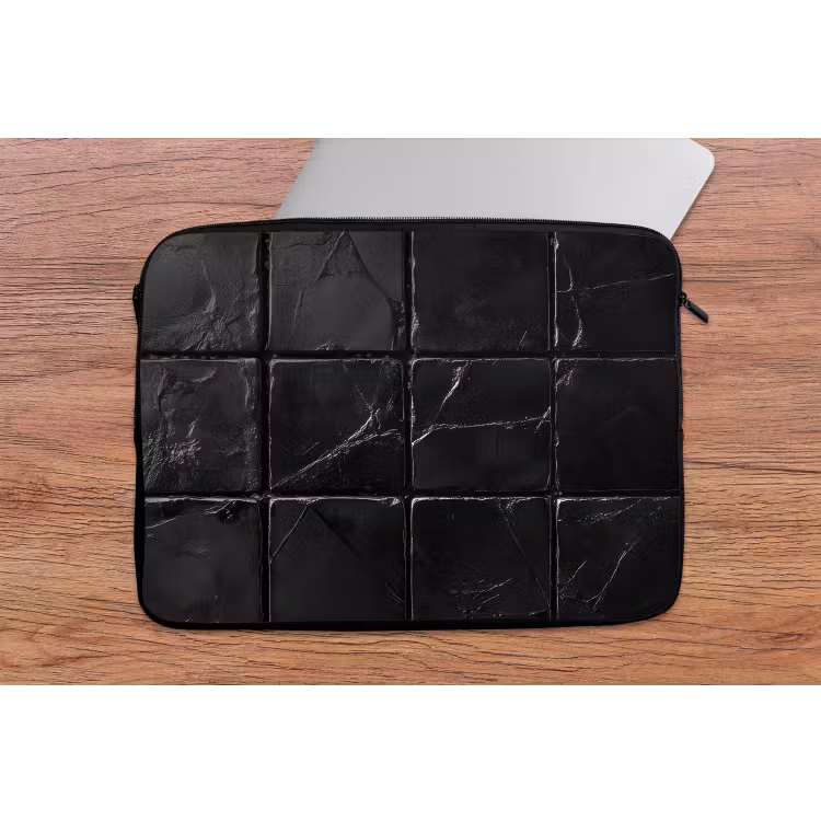 Zwart - Tegels - Steen laptophoes neopreen klein -tafel