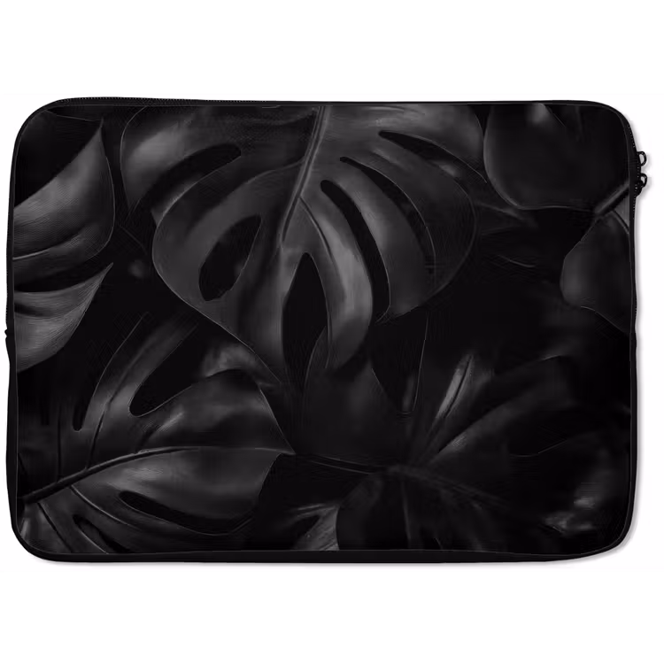 Zwart - Monstera - Bladeren laptophoes neopreen klein -zkaufland3dotto