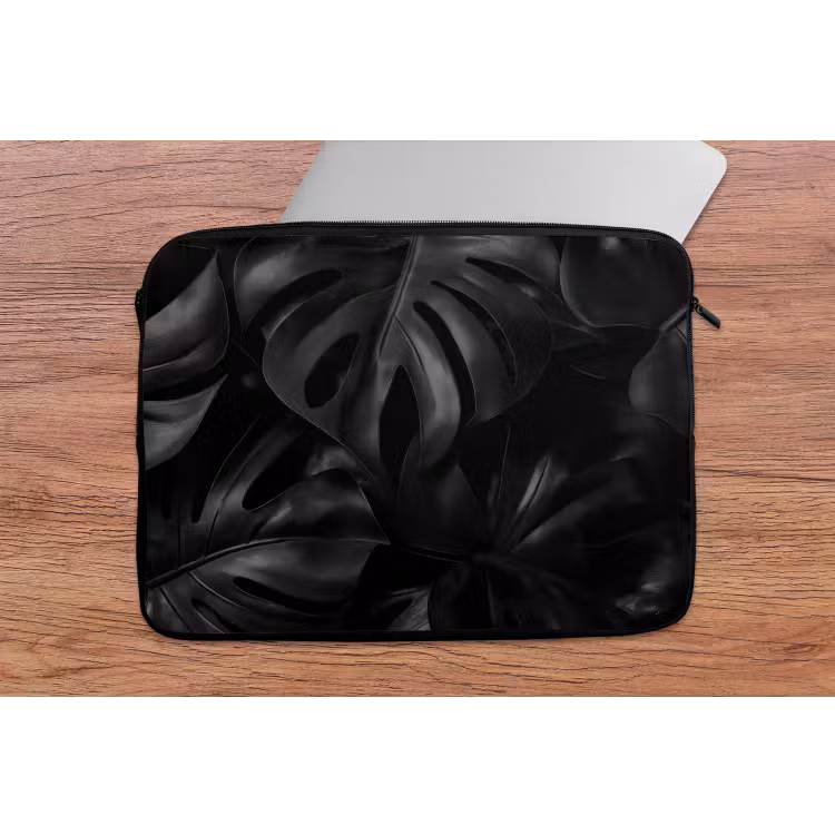 Zwart - Monstera - Bladeren laptophoes neopreen klein -tafel