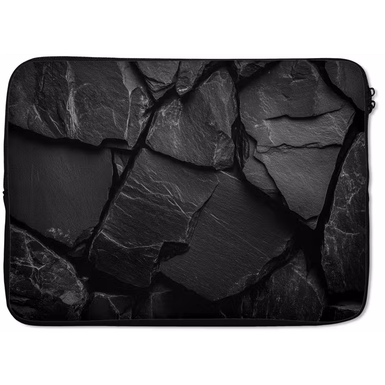 Zwart - Stenen - Rots laptophoes neopreen klein -zkaufland3dotto