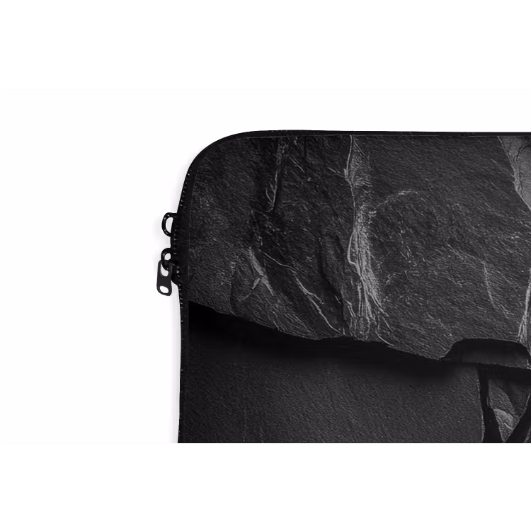 Zwart - Stenen - Rots laptophoes neopreen klein -detail