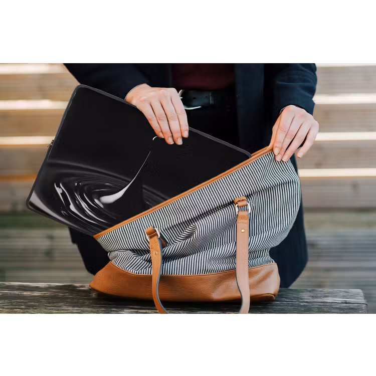 Zwart - Water - Druppel laptophoes neopreen klein -tas