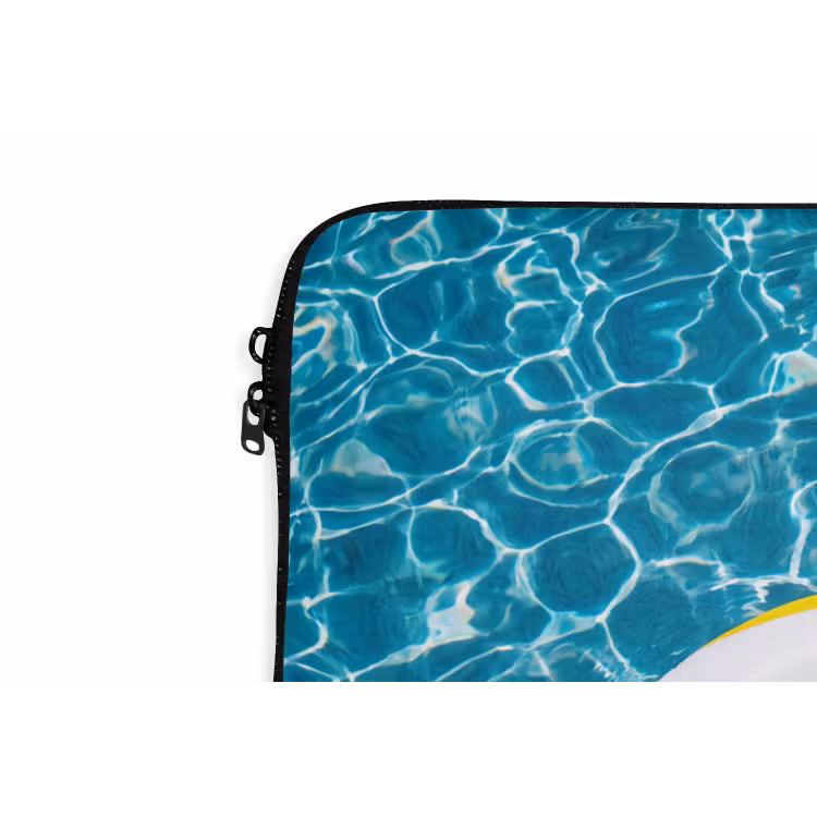 Zwembad - Zwembanden - Zomer - Geel - Blauw laptophoes neopreen klein -detail