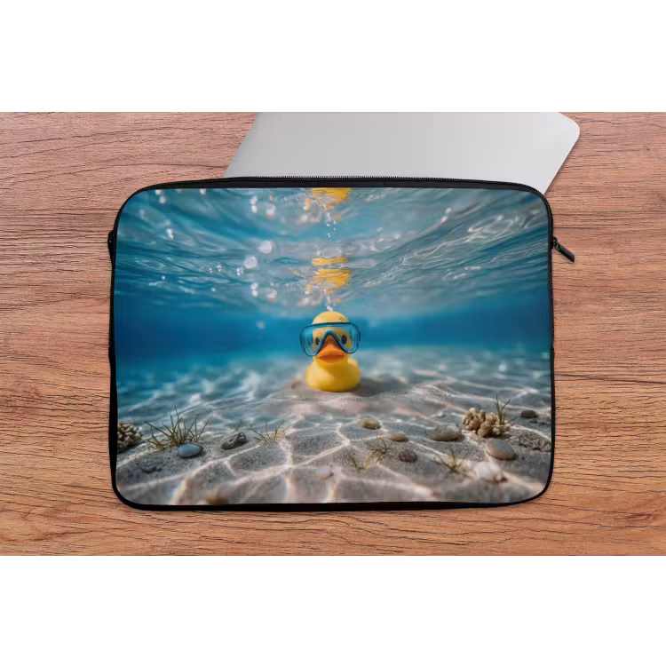 Duikbril - Eend - Water laptophoes neopreen klein -tafel