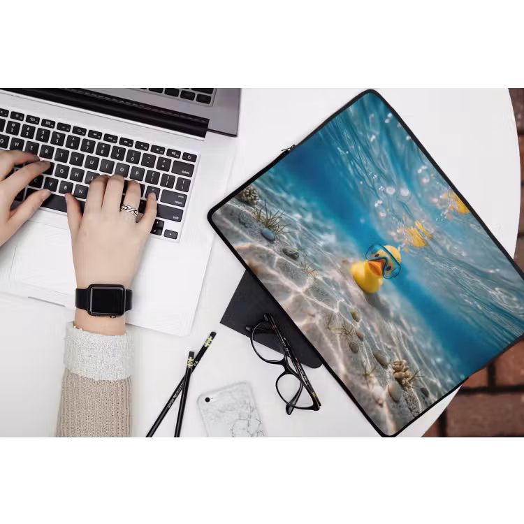 Duikbril - Eend - Water laptophoes neopreen klein -bureau