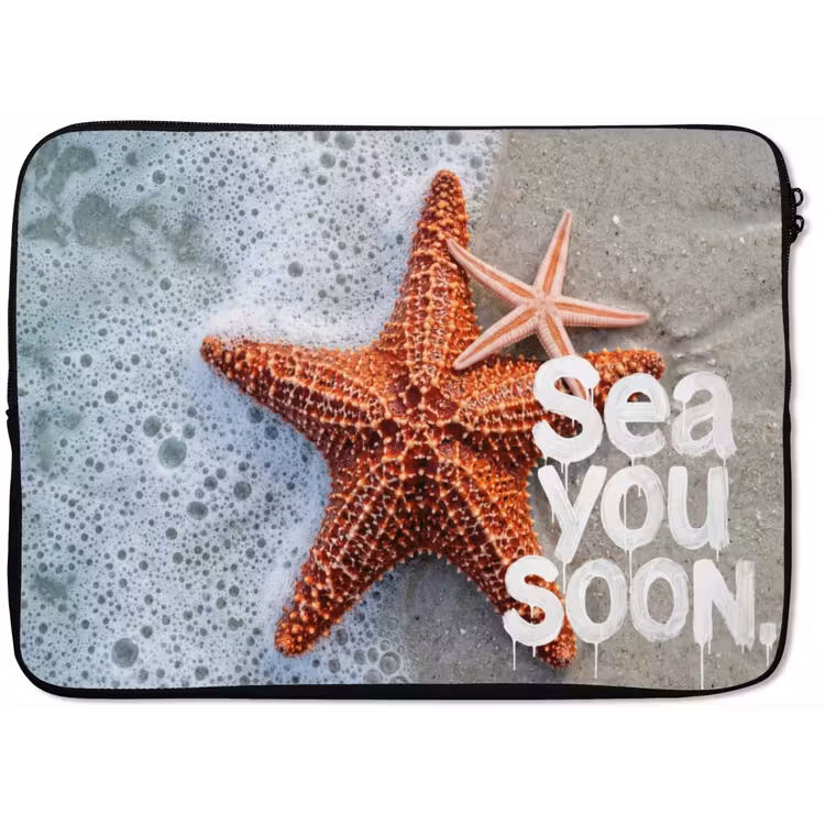 Sea you soon - Zeester - Zee laptophoes neopreen klein -zkaufland3dotto