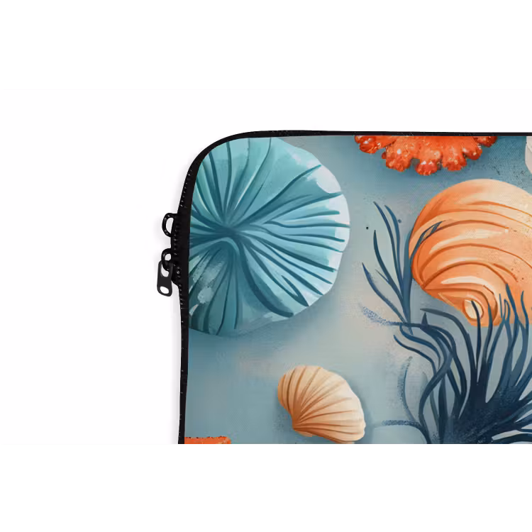 Zeesterren - Schelpen - Illustratie - Zand laptophoes neopreen klein -detail