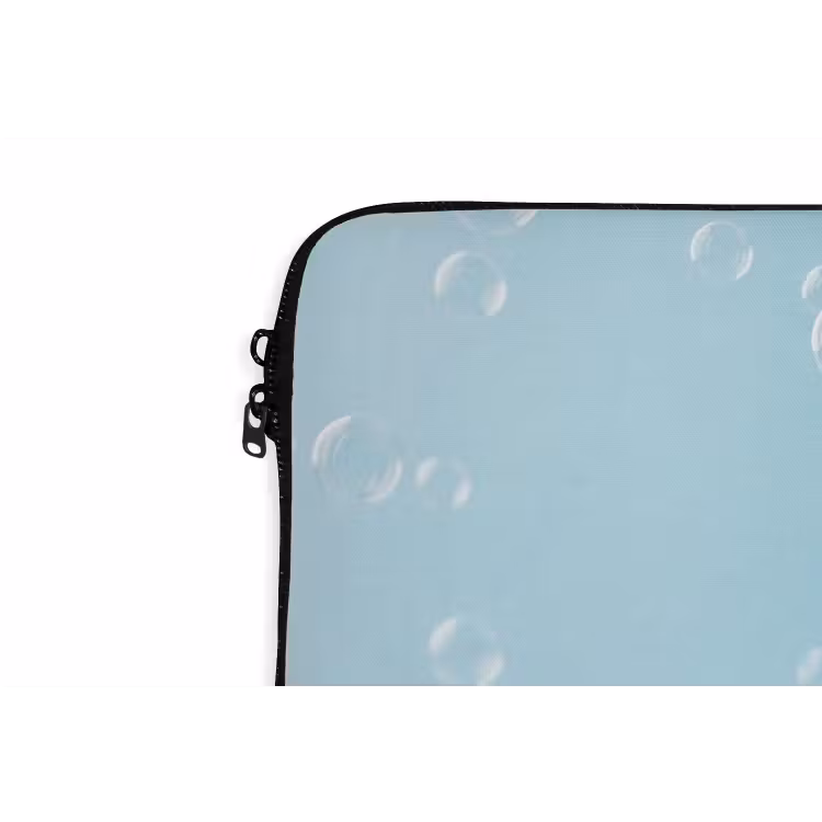 Bubbels - Badeend - Geel laptophoes neopreen klein -detail