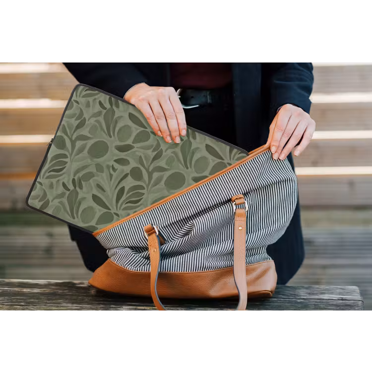 Sereen - Bladeren - Groen laptophoes neopreen klein 279 -tas