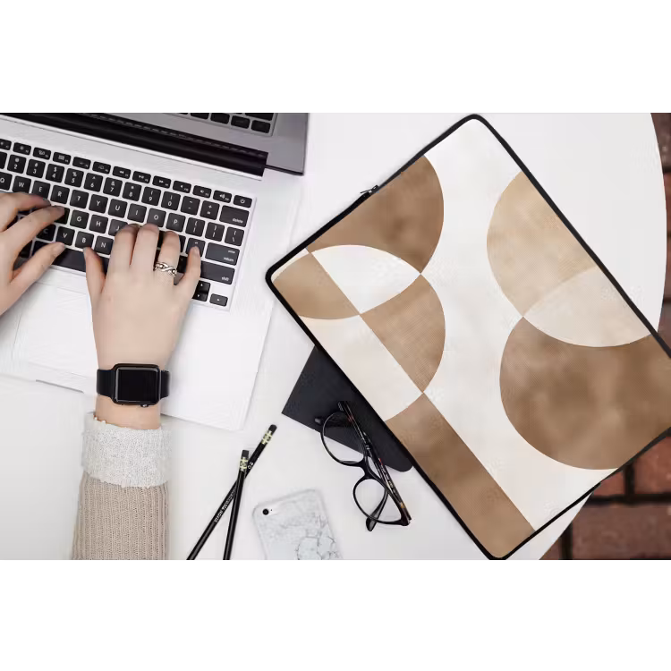 Snijdende cirkels - Overlappende vlakken laptophoes neopreen klein -bureau