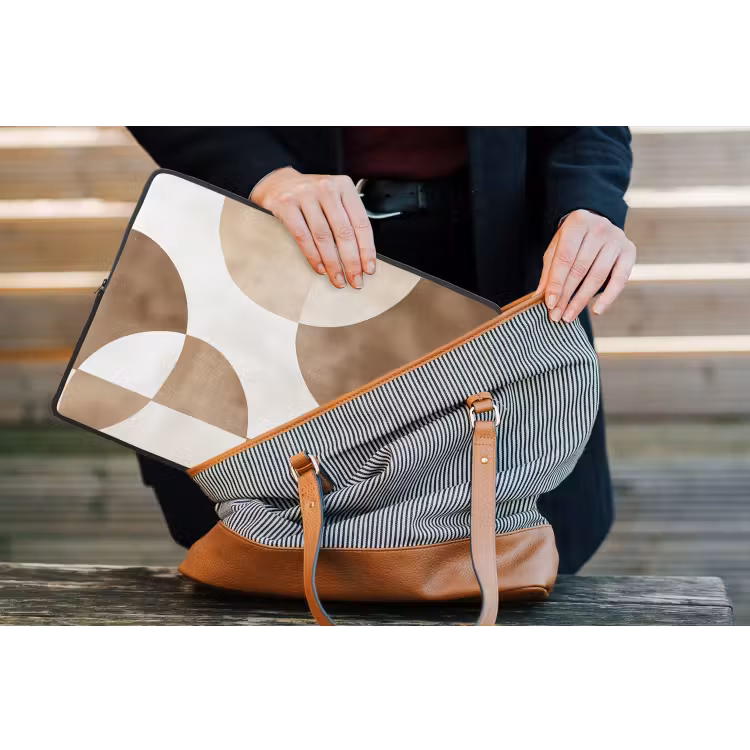 Snijdende cirkels - Overlappende vlakken laptophoes neopreen klein -tas