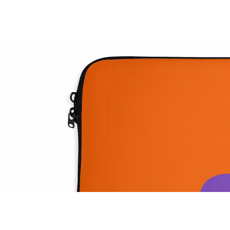 See the good - Paars - Oranje - Smiley laptophoes neopreen klein -detail