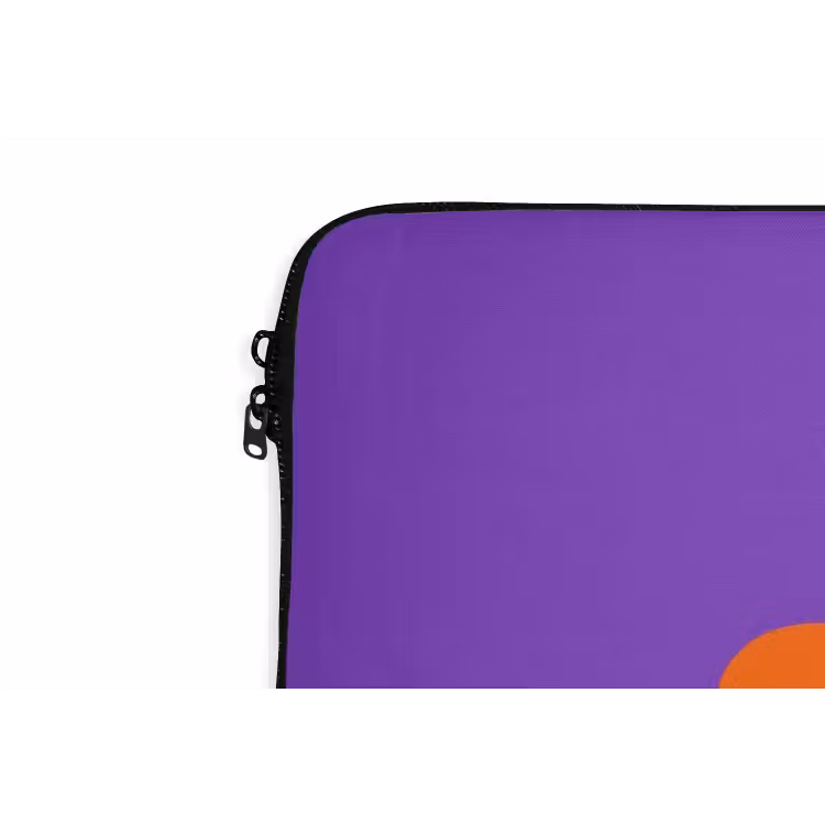 See the good - Oranje - Paars - Smiley laptophoes neopreen klein -detail