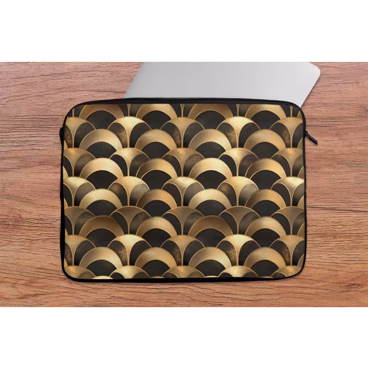 Schubben - Structuur - Goud laptophoes neopreen klein 279 -tafel