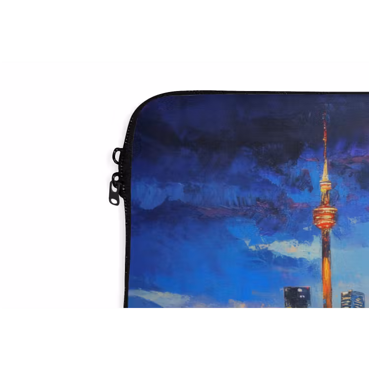 Skyline Toronto - Modern - Stadslicht - Blauw laptophoes neopreen klein -detail