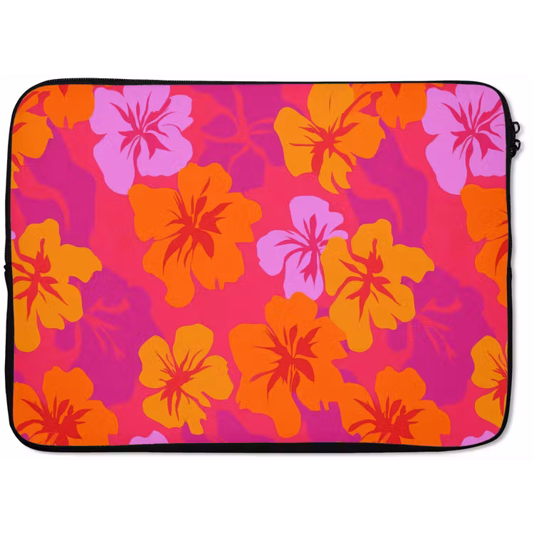Zomers - Hibiscus - Kleurrijk laptophoes neopreen klein 279 -zkaufland3dotto